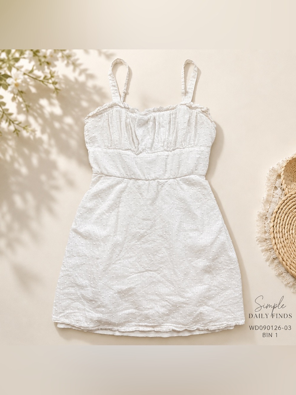 Trixxi White Swiss Dot Mini Dress M Corset Bustier Cottagecore Sundress